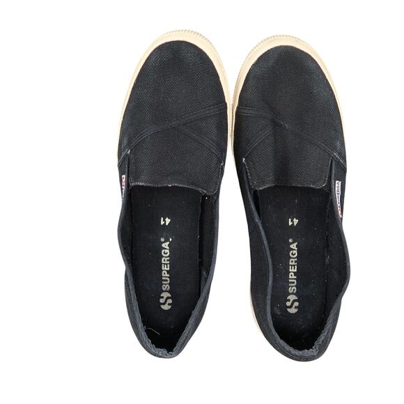 Superga Shoes Womens 9.5 Sneaker Flats Slip On Cotw Loafer Casual Black Canvas - Picture 6 of 12